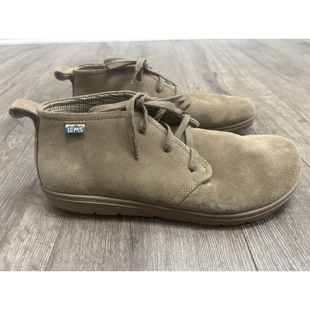 Lems Chukka Minimalist Zero Drop Ankle Boots Mens Size 13 Sandstone Tan Suede
